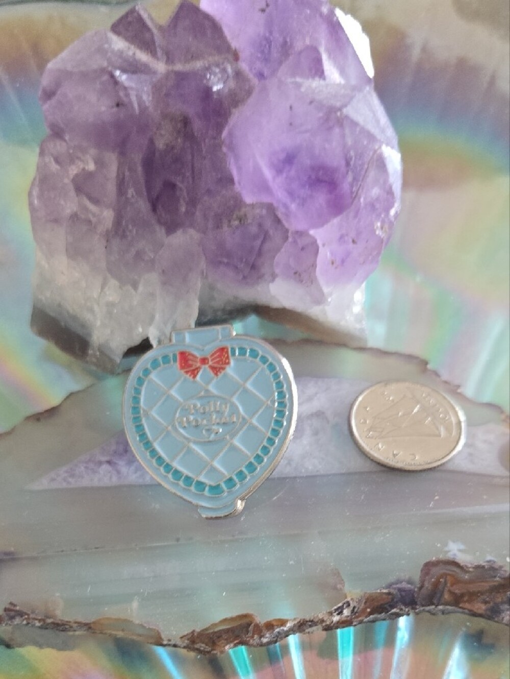 🩵 Brand NEW Blue Quilted Heart Polly Pocket Enamel Pin! 🎀✨ Y2K Vibes 90s Era